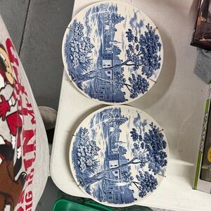 Blue and White Scenic Plates